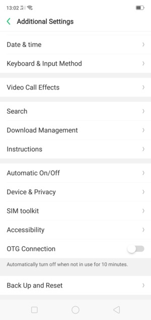 Scroll to and select Device & Privacy