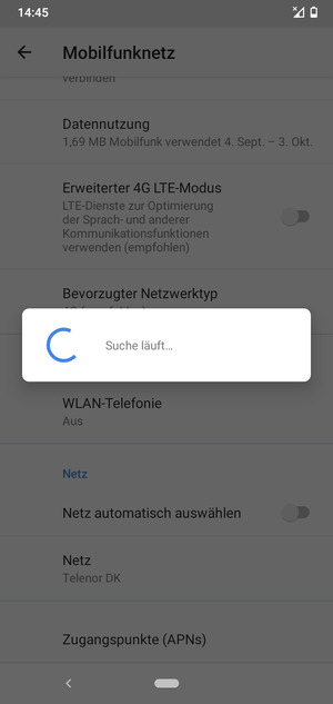 Warten Sie, bis die Suche abgeschlossen ist