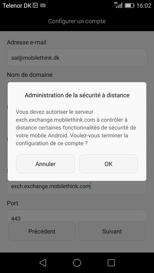 Sélectionnez OK