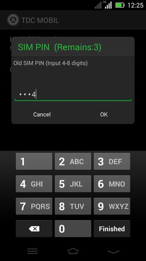 Enter your Old SIM PIN and select OK