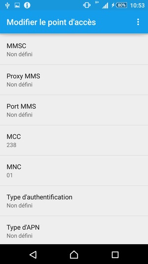 Faites défiler vers le bas et saisissez les informations MMS