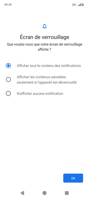 Sélectionnez votre option préférée et sélectionnez OK