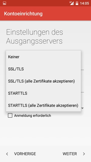 Wählen Sie Keiner und WEITER