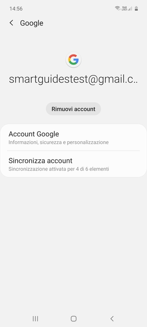 Seleziona Sincronizza account