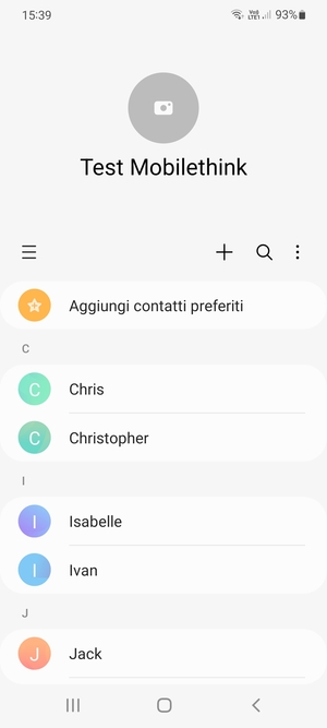 Seleziona il tasto Menu