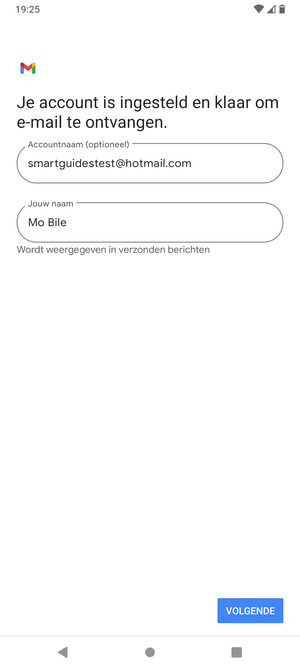 Geef uw account een naam en voer uw naam in. Selecteer VOLGENDE