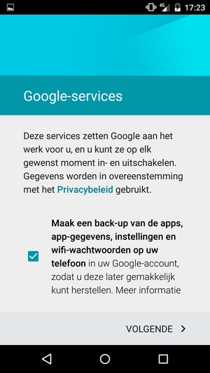 Selecteer VOLGENDE