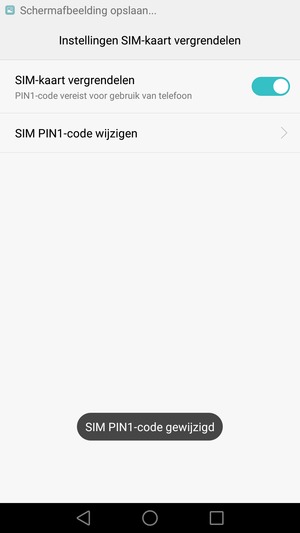 Uw SIM PIN-code is gewijzigd