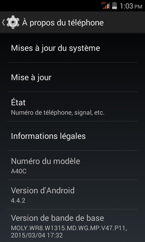 Sélectionnez Mise à jour