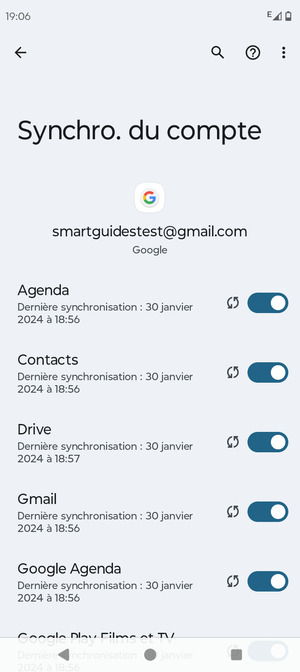 Sélectionnez le bouton du Menu