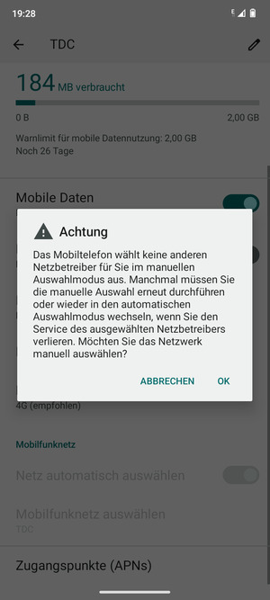 Wählen Sie OK