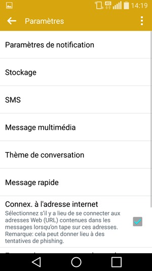 Sélectionnez SMS