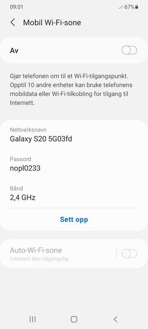 Velg Sett opp