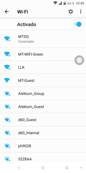 Ahora está conectado a la red Wi-Fi