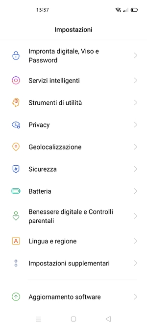 Scorri e seleziona Sicurezza