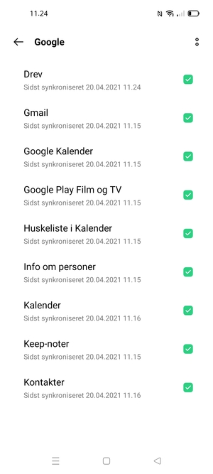 Marker alle tjekbokse og vælg Menu-knappen