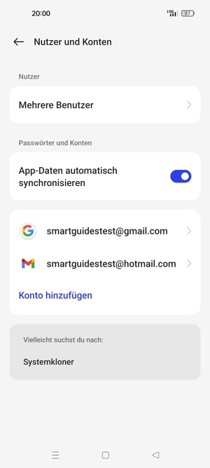 Wählen Sie Ihr Google Konto
