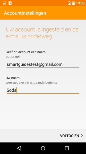 Geef uw account een naam en voer uw naam in. Selecteer VOLTOOIEN