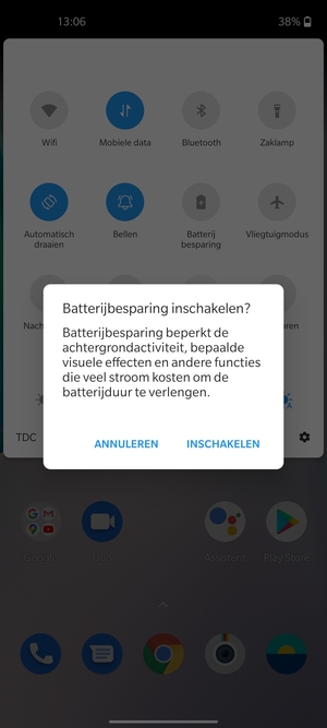 Selecteer INSCHAKELEN