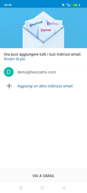 Seleziona VAI A GMAIL