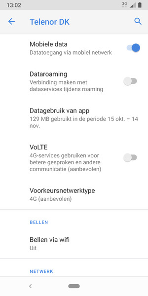 Selecteer Voorkeursnetwerktype