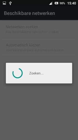 Wacht tot de zoekopdracht beëindigd is