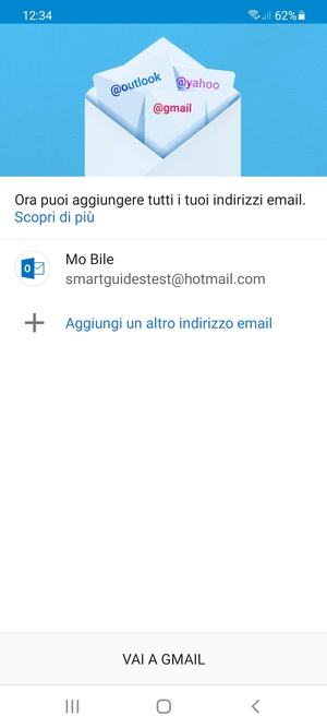 Seleziona VAI A GMAIL