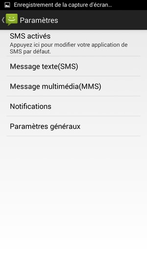 Sélectionnez Message texte(SMS)