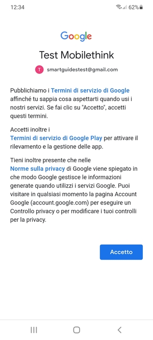 Seleziona Accetto