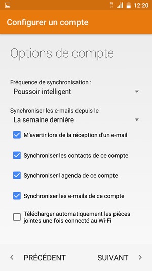 Sélectionnez SUIVANT