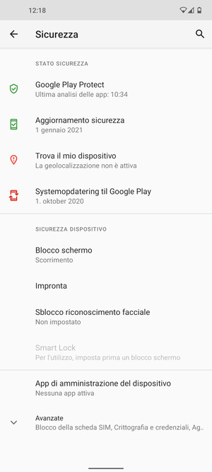 Per attivare il blocco dello schermo, seleziona Blocco schermo