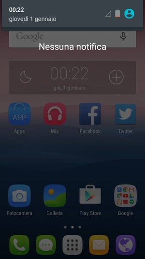Scorri verso il basso il menu in alto