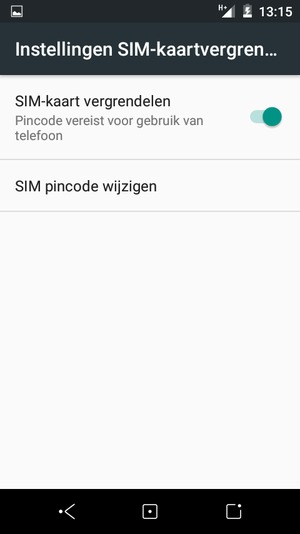 Selecteer SIM pincode wijzigen