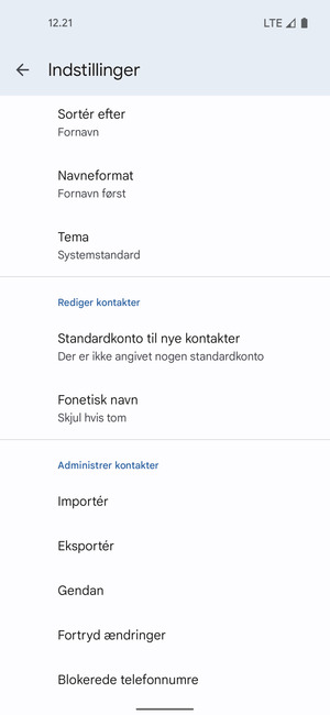 Scroll til og vælg Importér