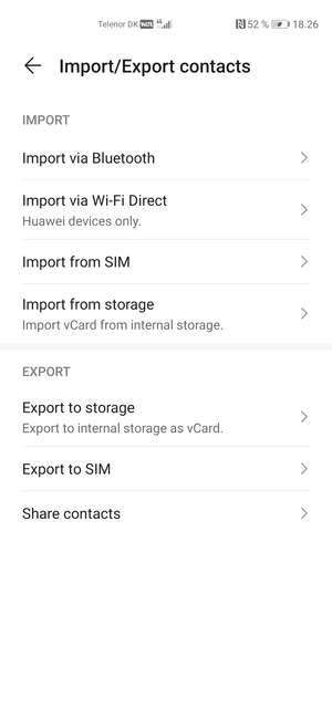Select Import from SIM