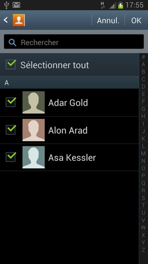 Cochez la case Sélectionner tout