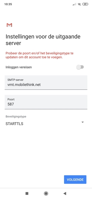Selecteer Beveiligingstype