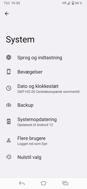 Vælg Backup