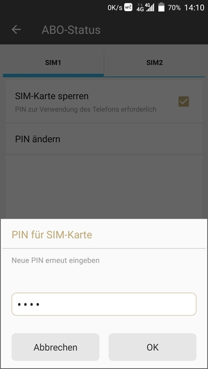 Bestätigen Sie Ihre neue PIN und wählen Sie OK