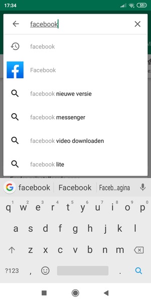 Voer de app-naam in en selecteer Zoeken