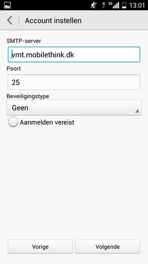 Haal het vinkje uit het Aanmelden vereist selectievakje en selecteer Volgende
