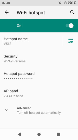 Your phone is now set up for use as a modem