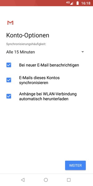 Wählen Sie WEITER