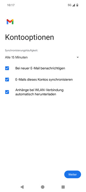 Wählen Sie Weiter