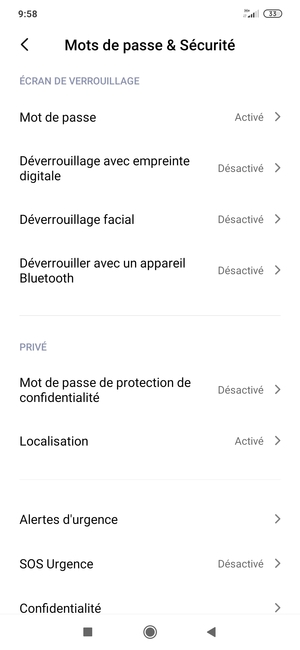 Votre téléphone est maintenant sécurisé par un écran de verrouillage