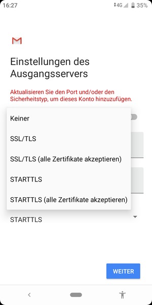Wählen Sie Keiner und WEITER