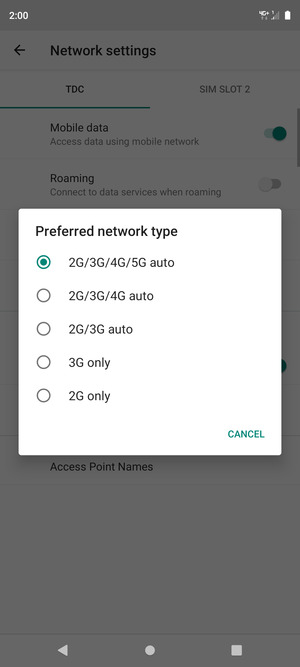 Select your preferred option