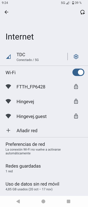 Seleccione la red inalámbrica a la que desea conectarse