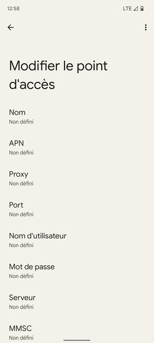 Saisissez les informations MMS