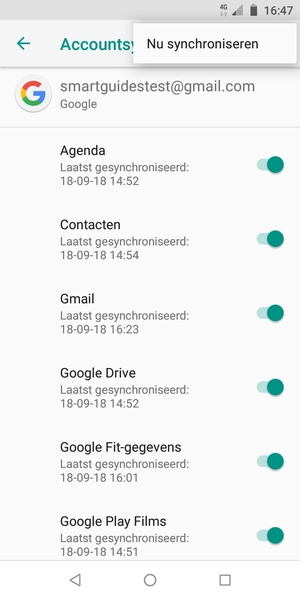 Selecteer Nu synchroniseren